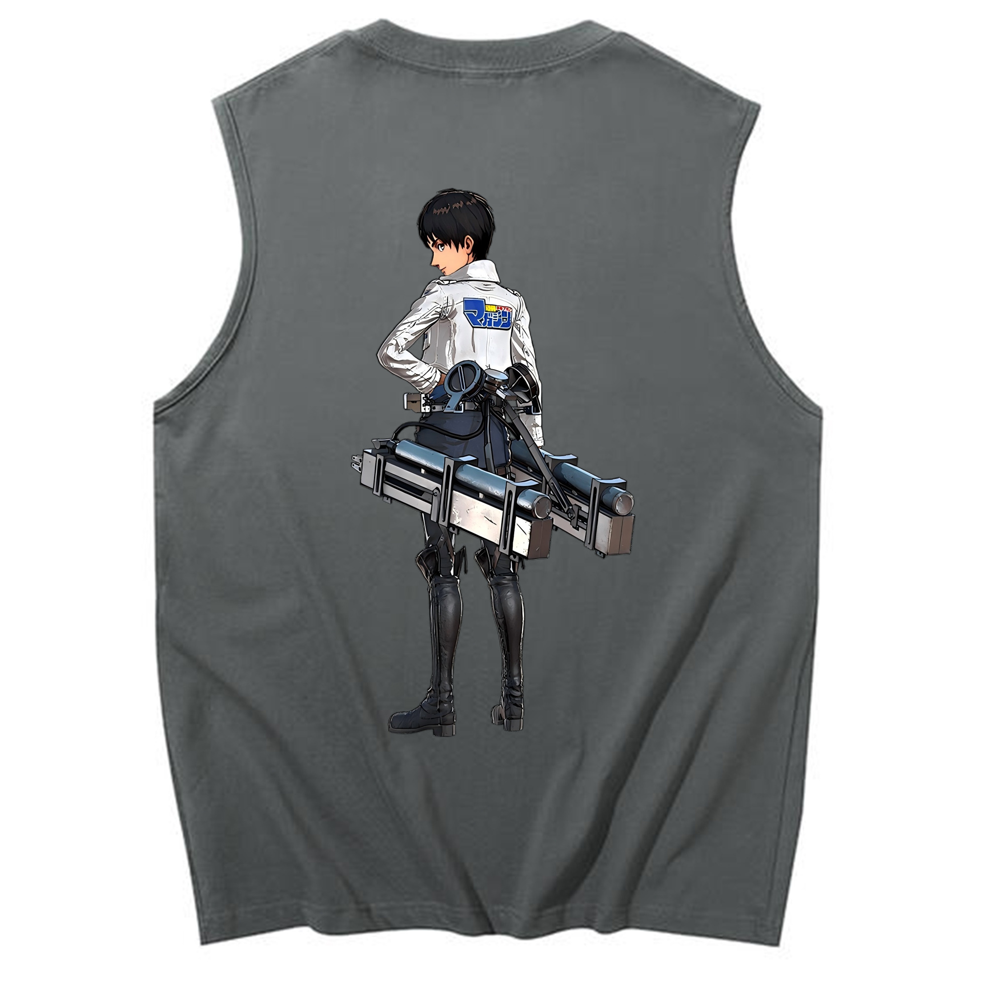 （画像用） 進撃の巨人 エレン･イェーガー Attack on Titan Eren Jäger コットン100％タンクトップ（背面プリント）